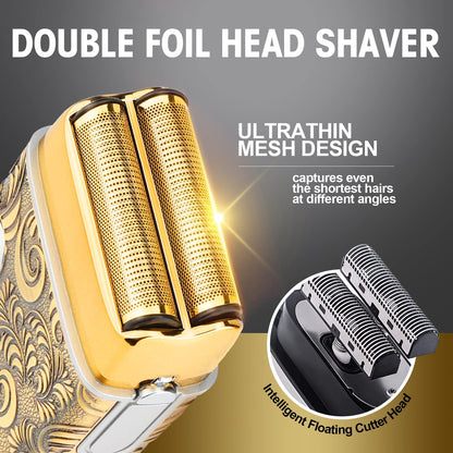 Waterproof Hair/Beard Trimmer for Men & Electric Razor Shaver Set